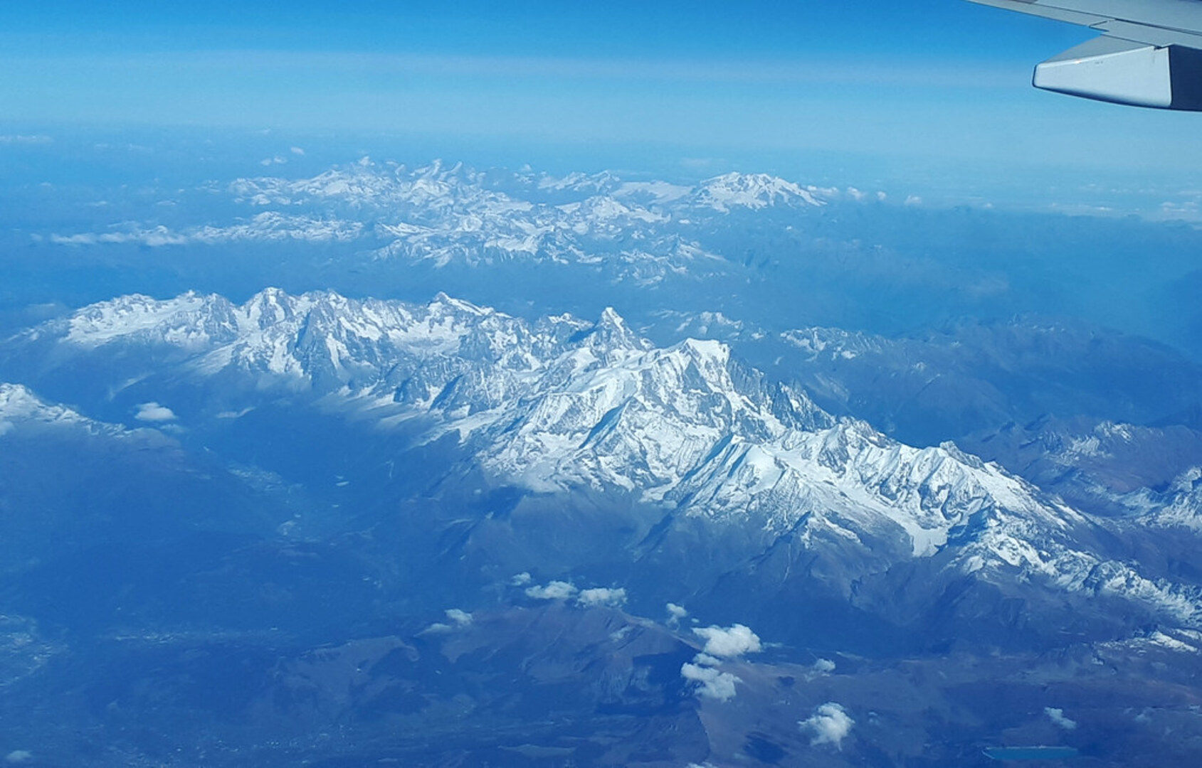 Hiking in the Alps near Monte Bianco